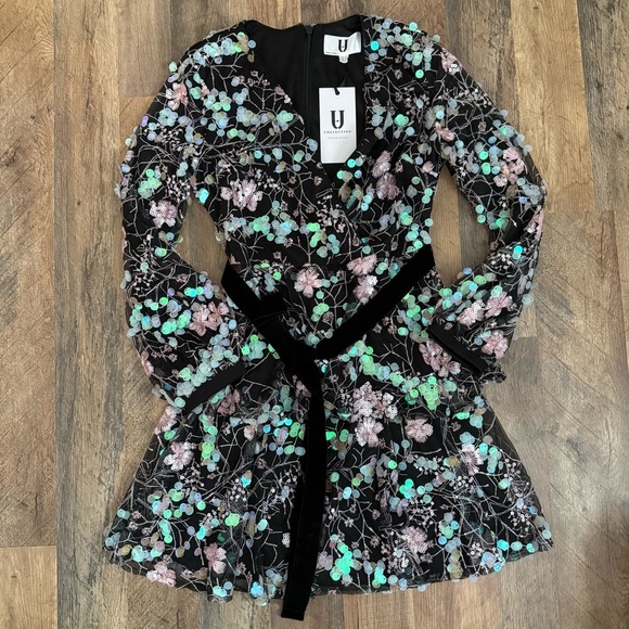 Forever Unique Mermaid Sequin Dress 6 NWT - Picture 3 of 5